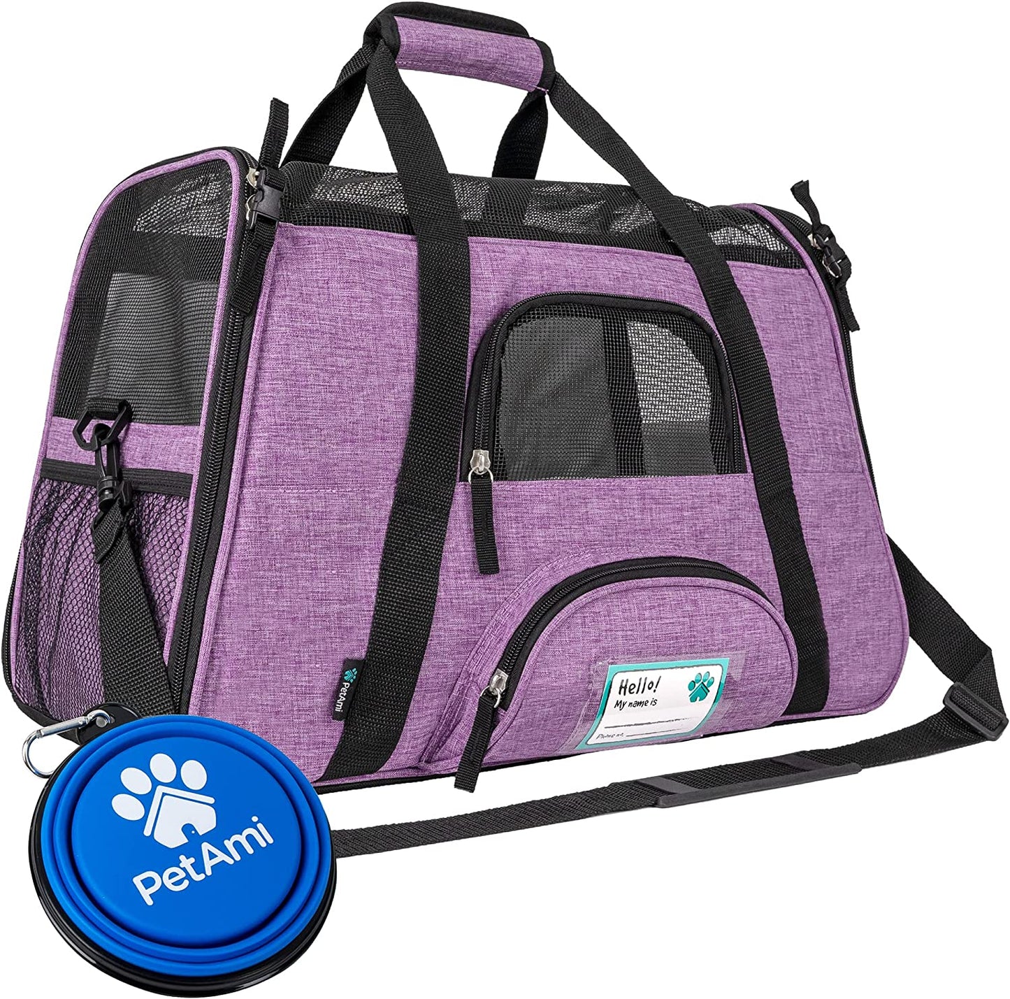 Airline Approved Pet Carrier Cats & Small Dogs, Large Heather Purple