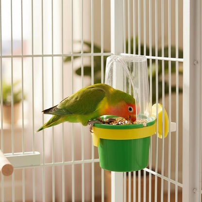 Pet Clean Cup Bird Cage Feeder and Water Cup, Medium, Assorted Colors