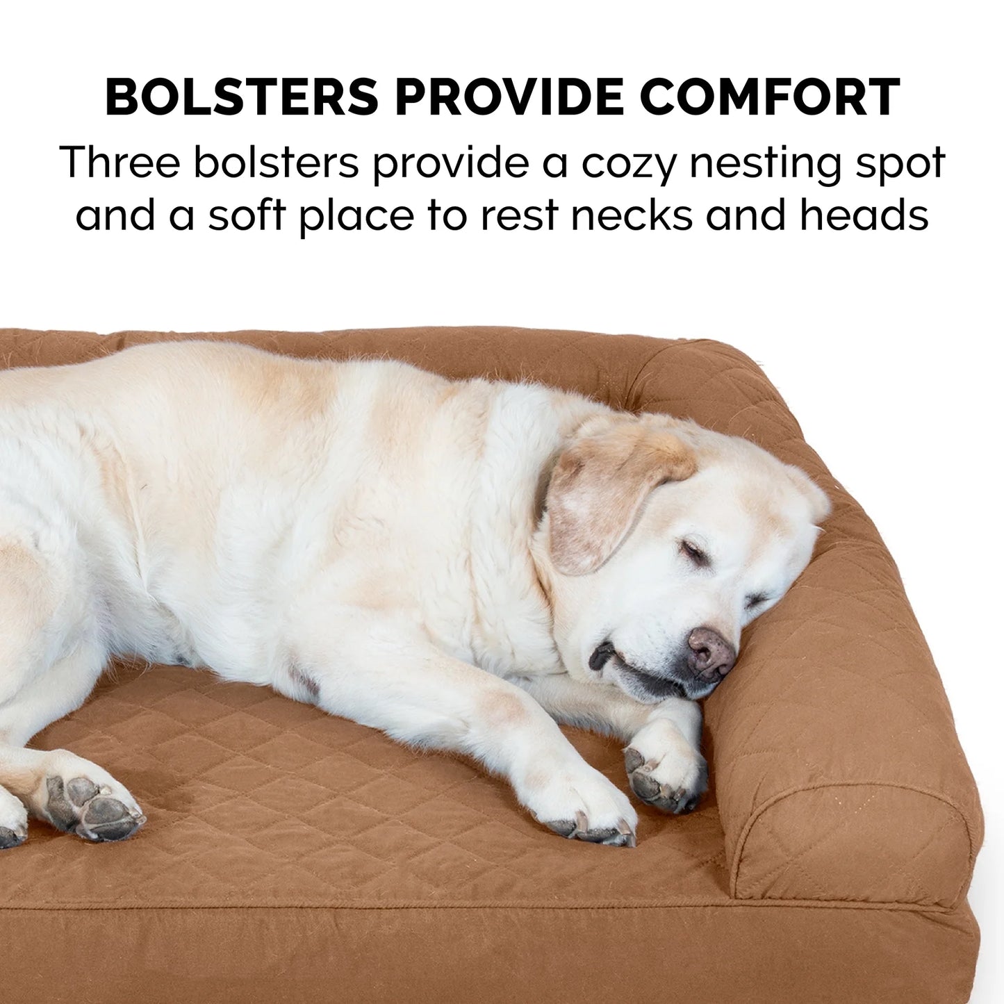 Pet Products Quilted Pillow Sofa Pet Bed for Dogs & Cats - Toasted Brown, Jumbo