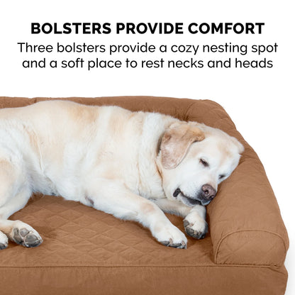 Pet Products Quilted Pillow Sofa Pet Bed for Dogs & Cats - Toasted Brown, Jumbo
