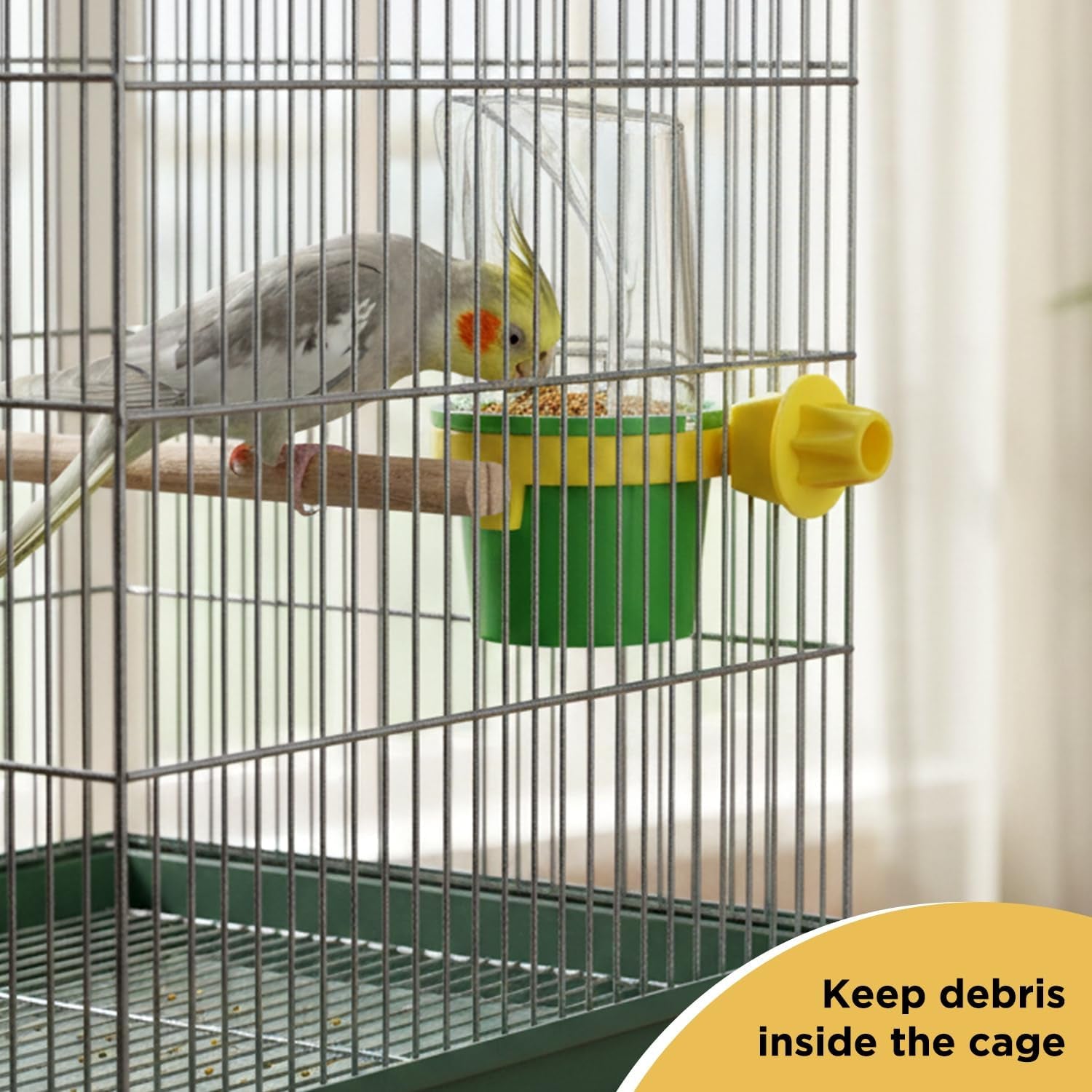 Pet Clean Cup Bird Cage Feeder and Water Cup, Medium, Assorted Colors