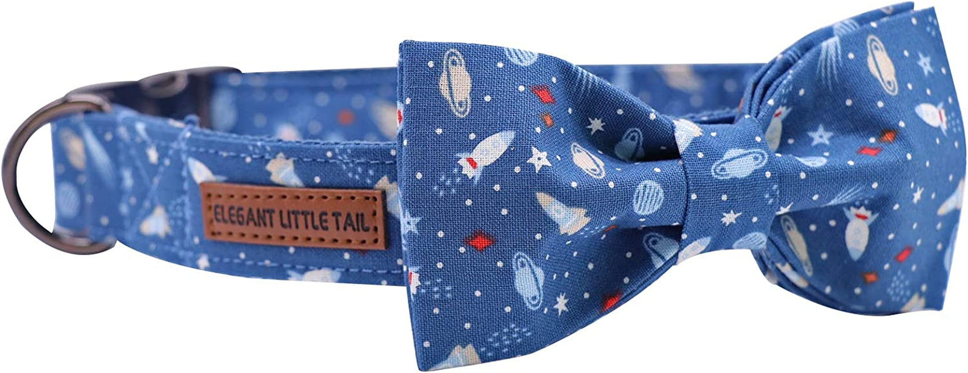 Dog Collar with Bow, Cotton & Webbing Boy Bow Dog Collar X-Large