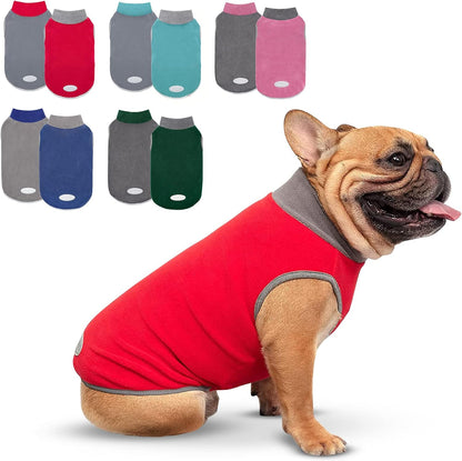 2 Pack Fleece Dog Sweater Pullover Vest with Reflective Stripe, XL