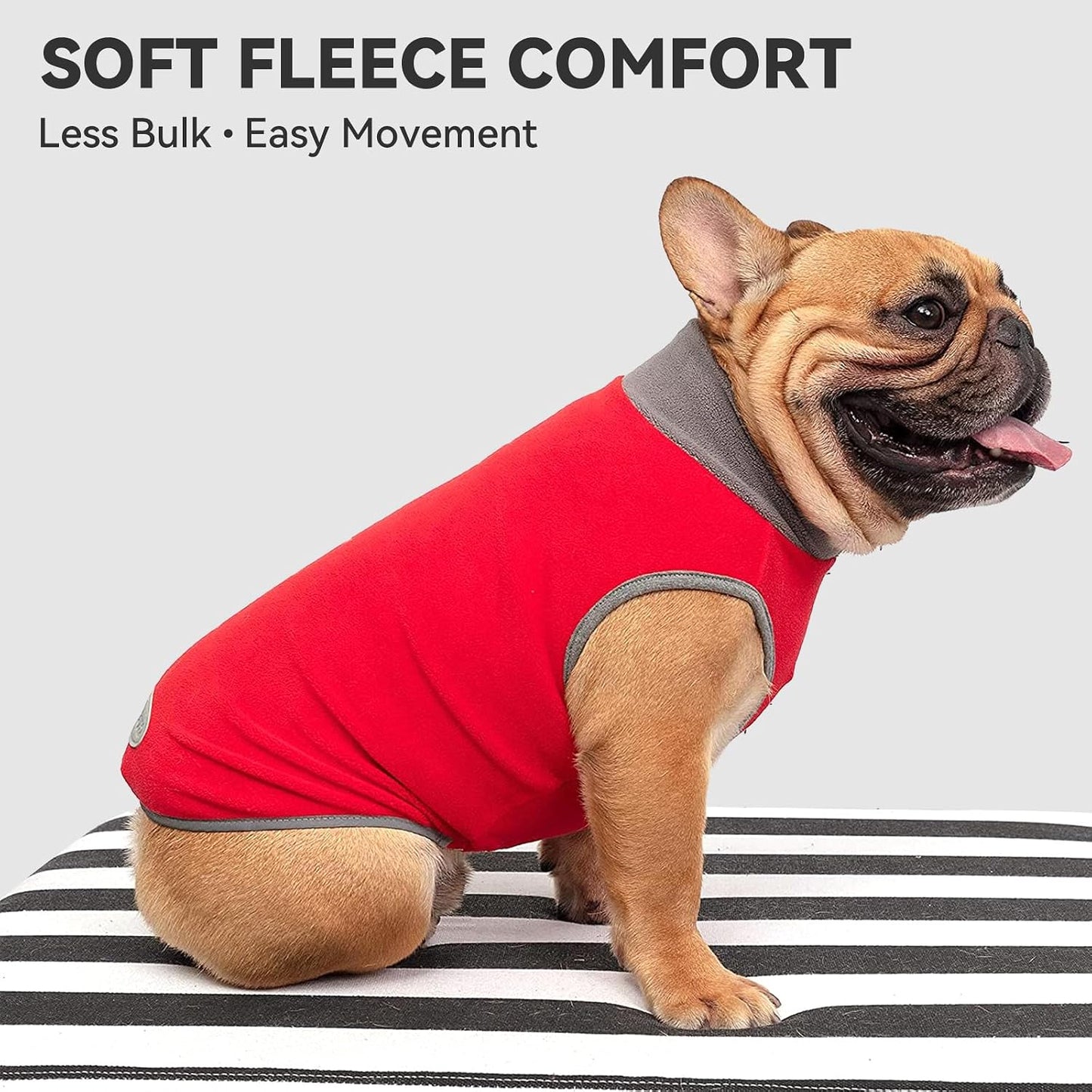 2 Pack Fleece Dog Sweater Pullover Vest with Reflective Stripe, XL