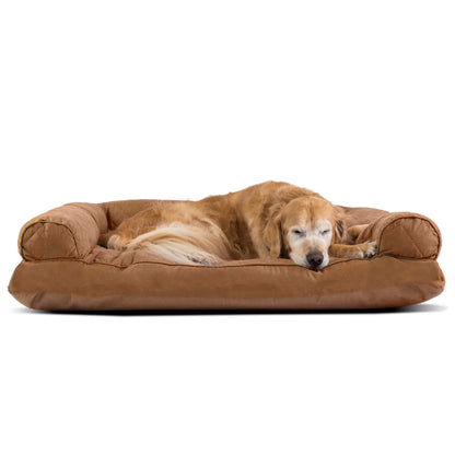 Pet Products Quilted Pillow Sofa Pet Bed for Dogs & Cats - Toasted Brown, Jumbo