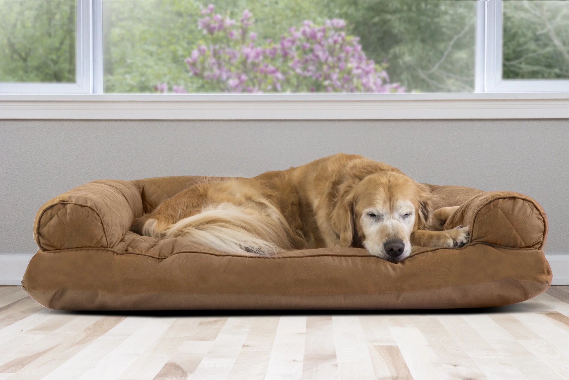 Pet Products Quilted Pillow Sofa Pet Bed for Dogs & Cats - Toasted Brown, Jumbo